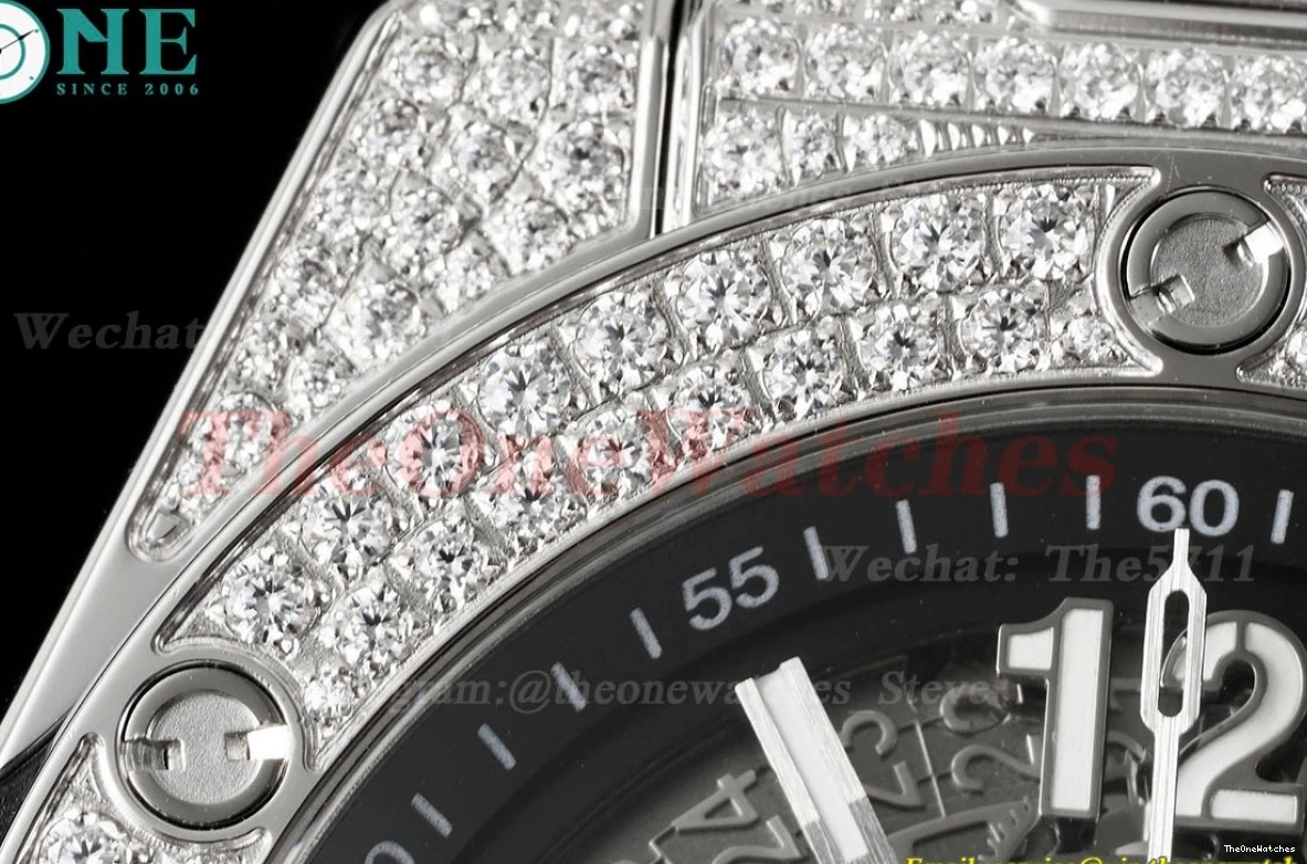 Diams Titanium Big Bang 44mm SS Diams Bezel BBF A1280 Rubber Unico 0421